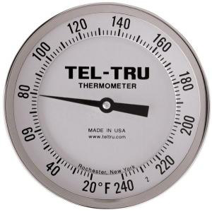 Adjustable-Angle Head Dial Thermometers, 5" Face with 4" Stem