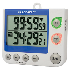 Traceable® Flashing LED Big-Digit Memory Countdown/up 2 Channel Timer