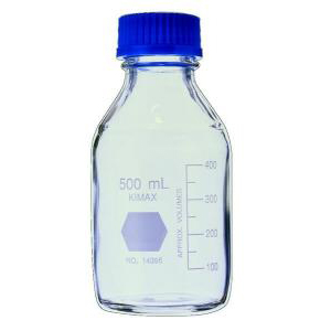 KIMAX® GL-45 Media/Storage Bottles with Color Polypropylene Caps