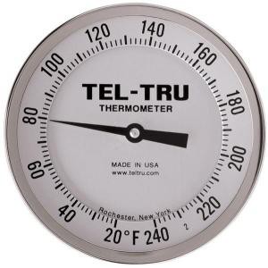 Adjustable-Angle Head Dial Thermometers, 5" Face with 9" Stem