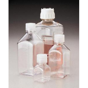 Square Narrow-Mouth Bottle, Graduated. Clear Polycarbonate. Nalgene