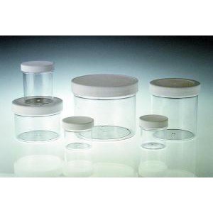 Clear Wide Mouth Polystyrene Jars with PP SturdeeSeal® PE Foam Lined Cap. Qorpak