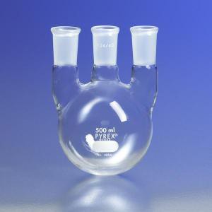 PYREX® Three Vertical Neck Distilling Flasks with 24/40 TS Joints
