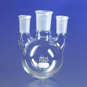 PYREX® Three Neck Distilling Flasks, Vertical Type w/TS Joints
