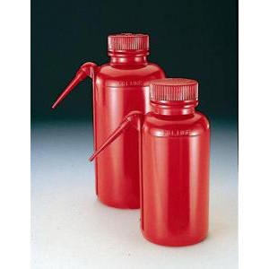 Unitary Red LDPE Safety Wash Bottles