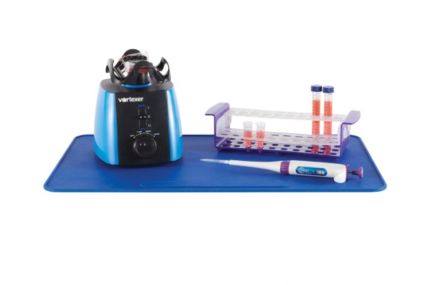 Lab Mat, Silicone Bench Protector, Blue/White