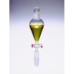 KIMAX® Squibb Pear-Shaped Separatory Funnels with 24/40 Joints & PTFE Stopcock
