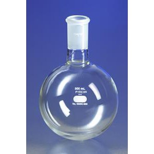 PYREX® Heavy Wall Short Neck Boiling Flask, Round Bottom, with Standard Taper Joints. Corning