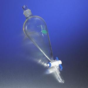 PYREXPLUS Squibb Pear-Shaped Separatory Funnels w/PTFE Stopcock