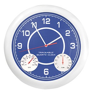 Traceable® Analog Clock w/Temp. & Humidity