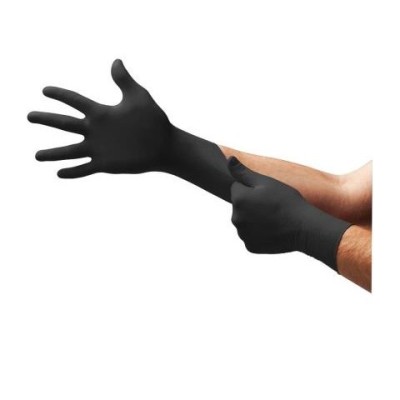 Onyx Black Powder-Free Textured Nitrile Exam Gloves