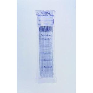 KIMAX® Disposable Glass Wide Tip Bacteriological Pipets, Plugged/Sterile Multi-Packed