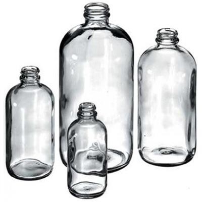 Boston Round All Sizes Flint Glass Bottle