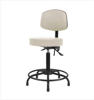Vinyl Stool with Back