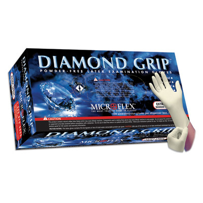Diamond Grip Powder-Free Latex Exam Gloves