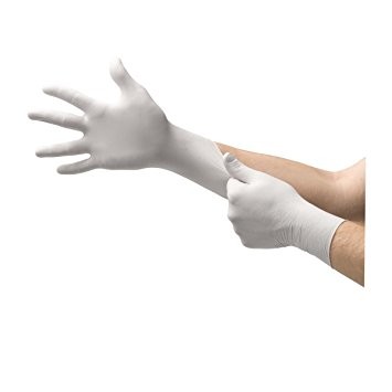N80 White Powder-Free Nitrile Textured Gloves